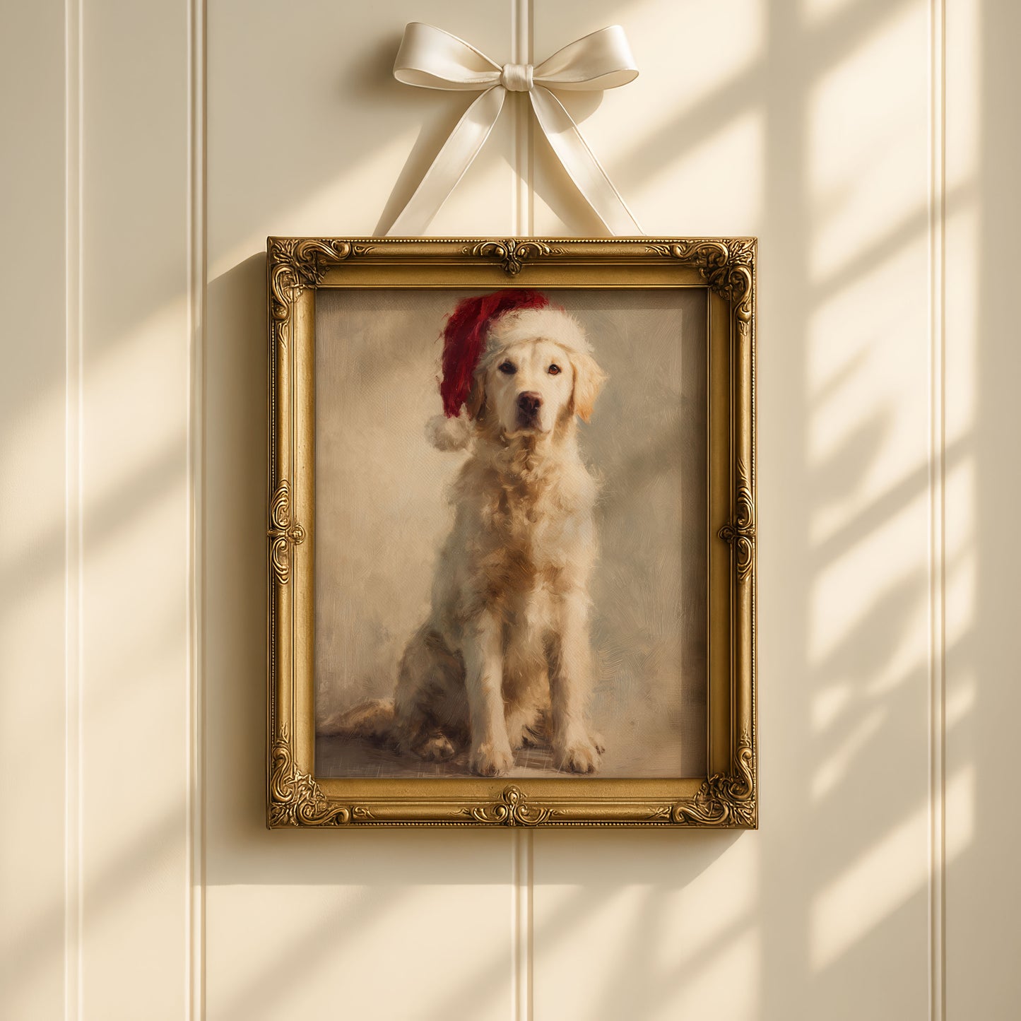 Christmas Golden Retriever Wall Art – Festive Dog Printable