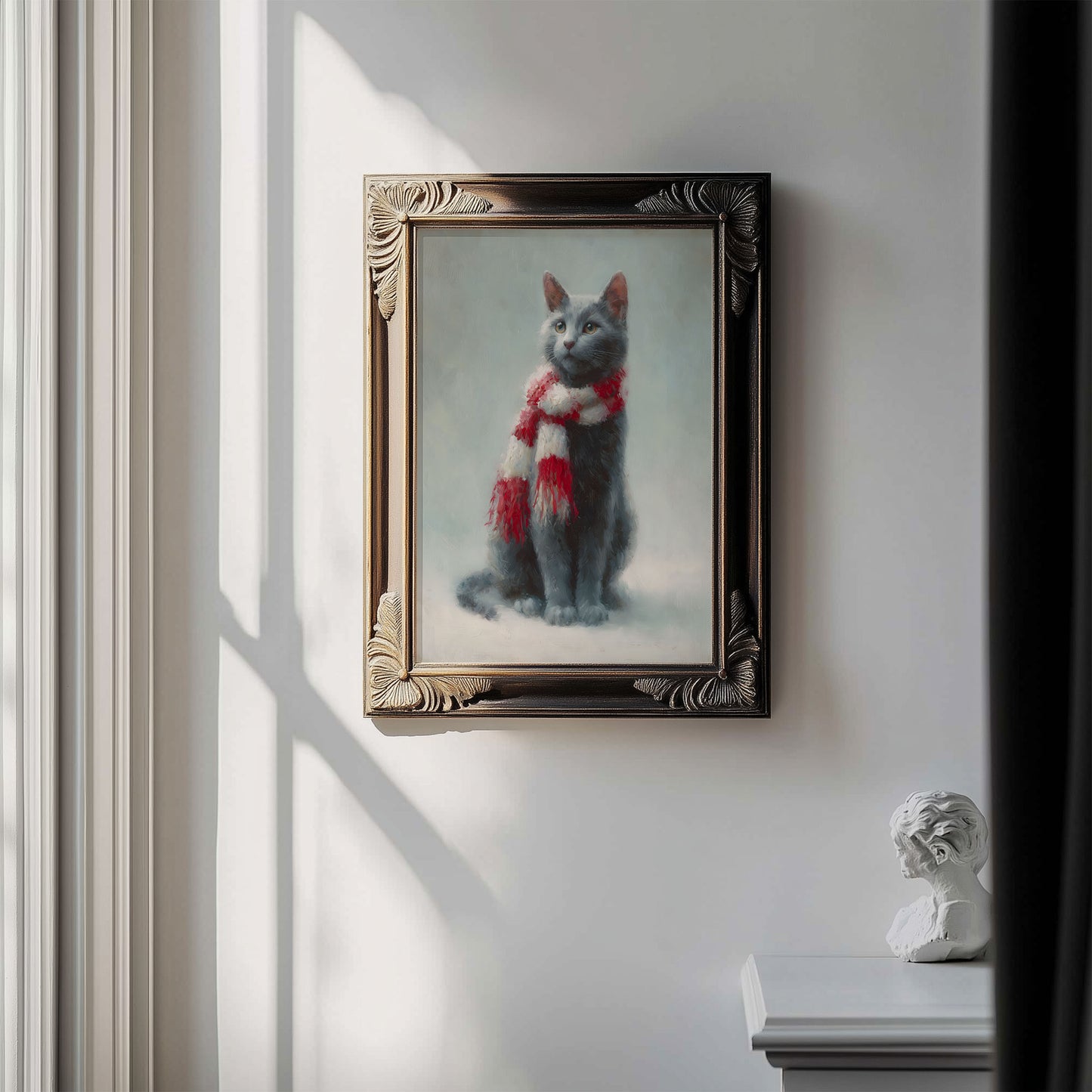 Cozy Winter Cat Wall Art Digital Download