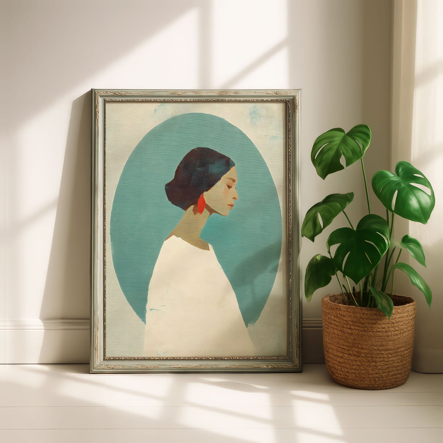 Minimalist Woman Portrait Wall Art Digital Download