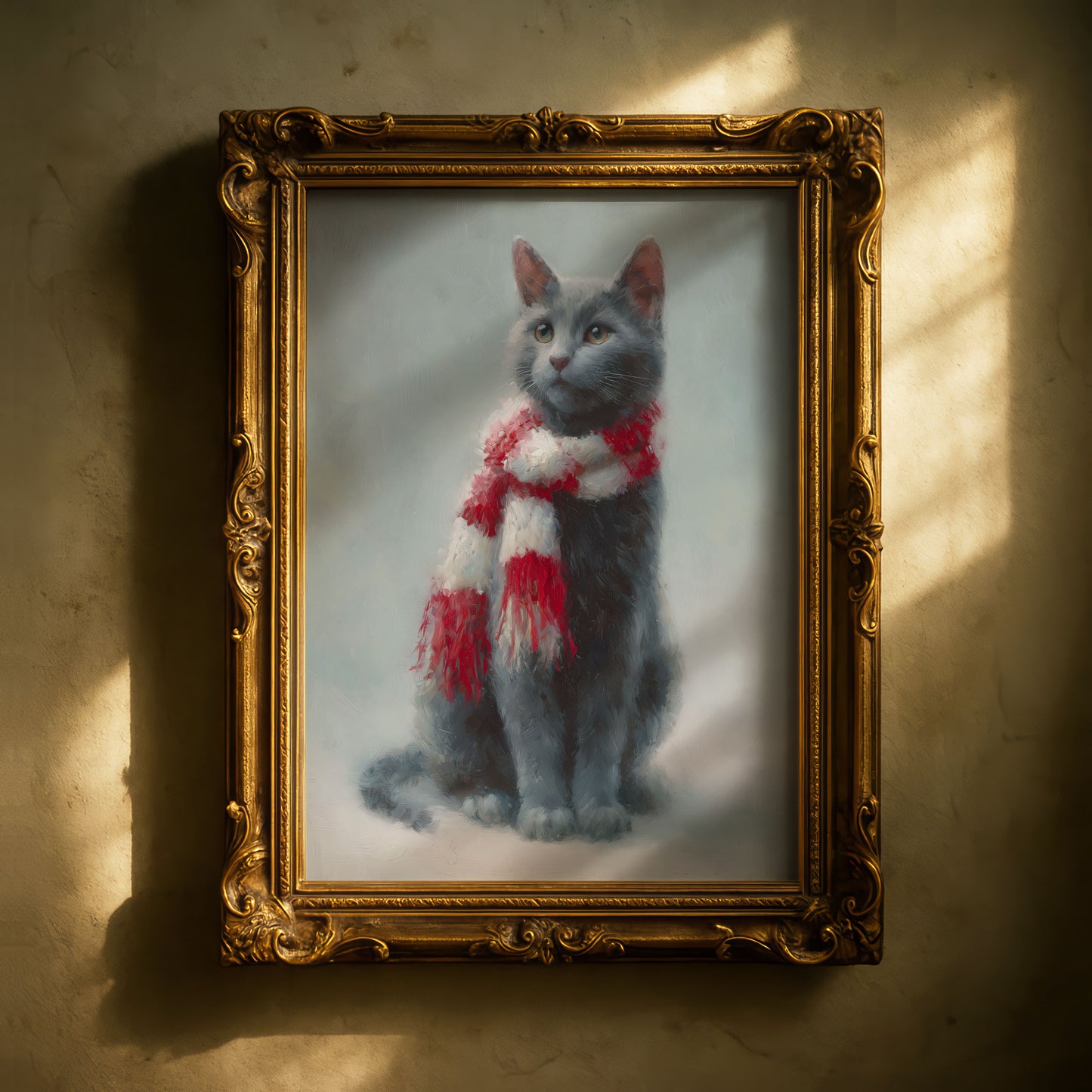 Cozy Winter Cat Wall Art Digital Download