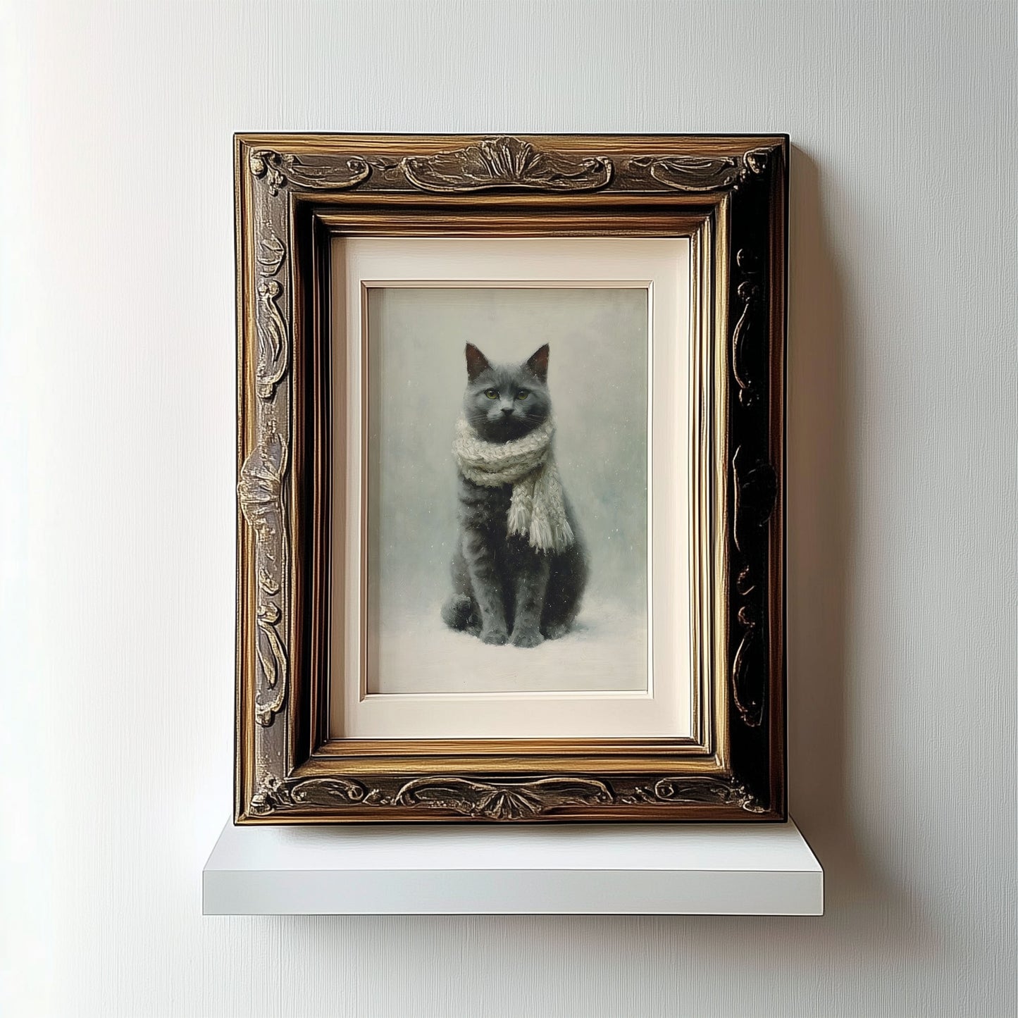 Cozy Gray Cat Wall Art Digital Download