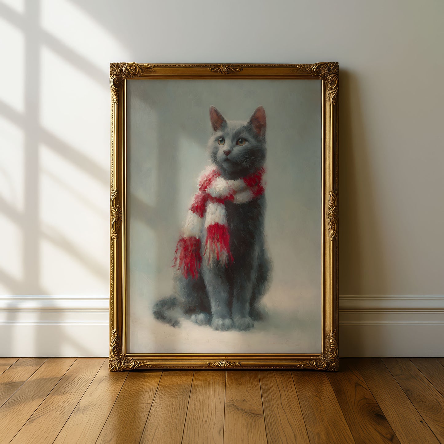 Cozy Winter Cat Wall Art Digital Download