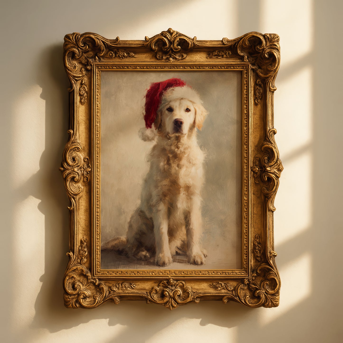 Christmas Golden Retriever Wall Art – Festive Dog Printable