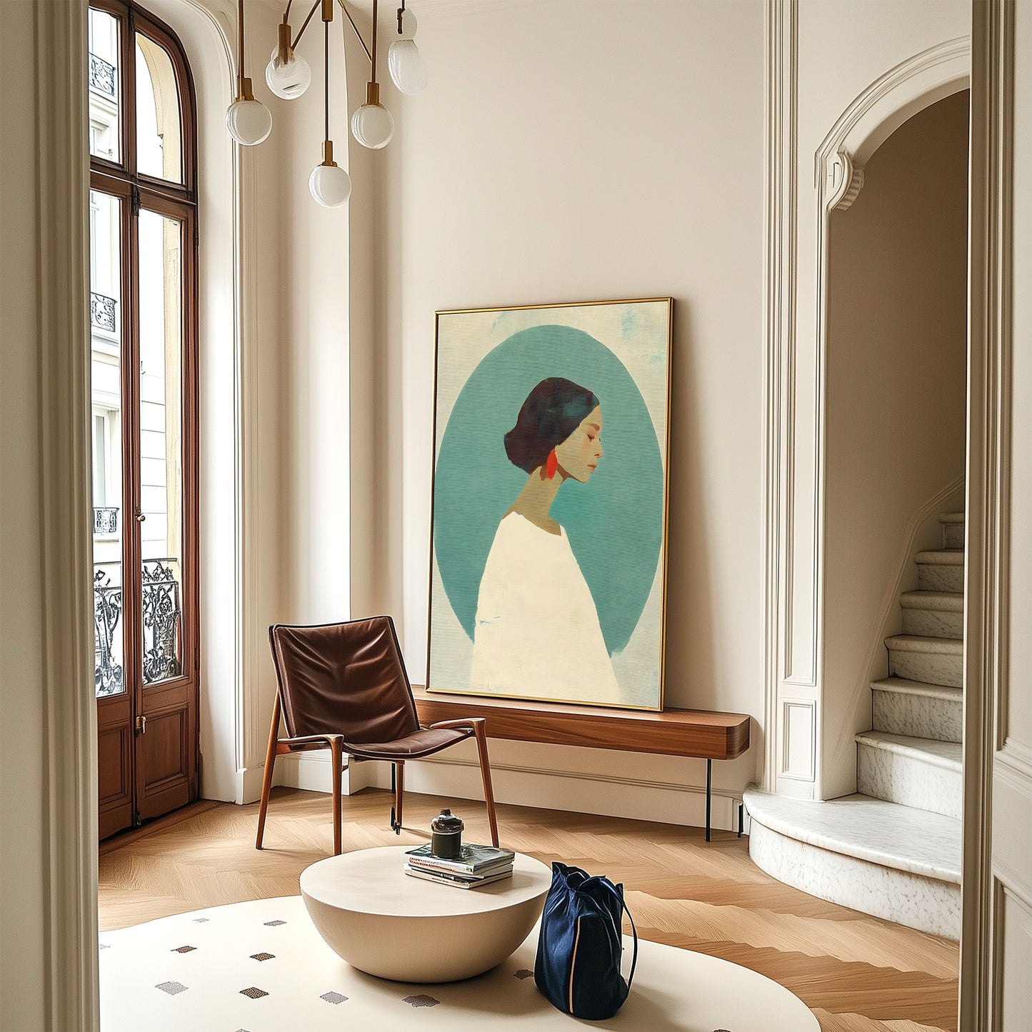 Minimalist Woman Portrait Wall Art Digital Download