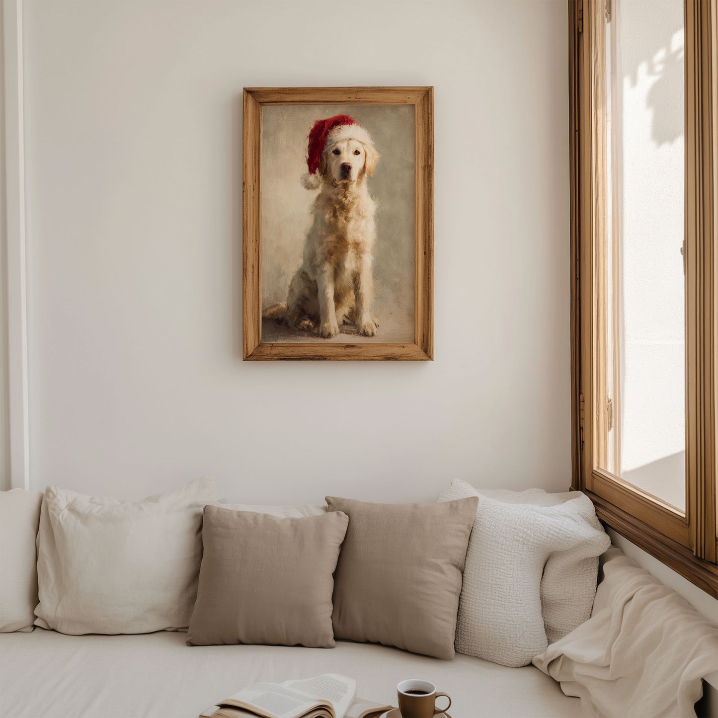 Christmas Golden Retriever Wall Art – Festive Dog Printable
