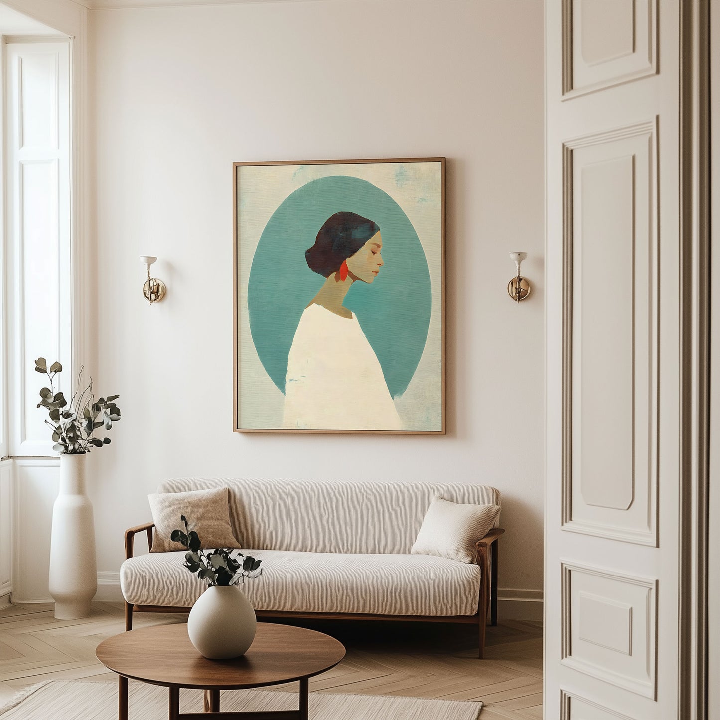 Minimalist Woman Portrait Wall Art Digital Download